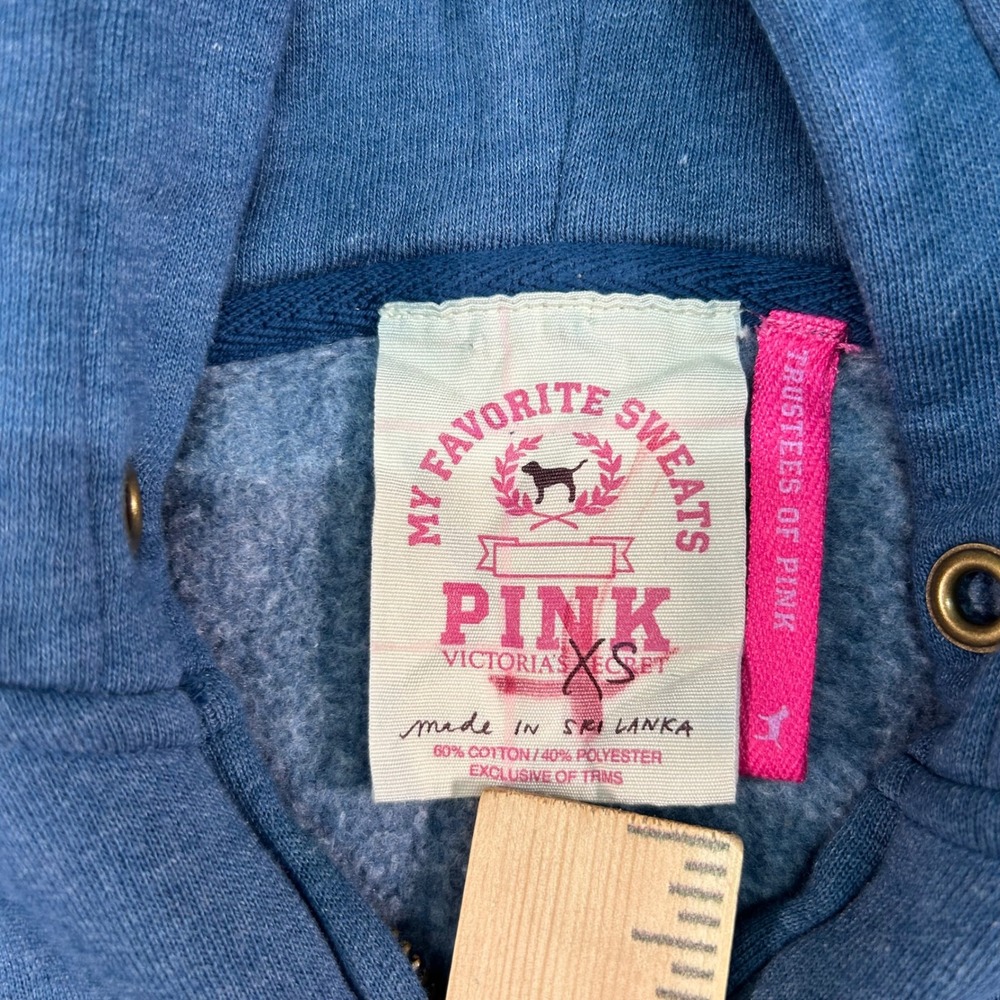 Victoria's Secret PINK University Zip Up Hoodie Blue XS Athletic Dept Graphic - Picture 2 of 6